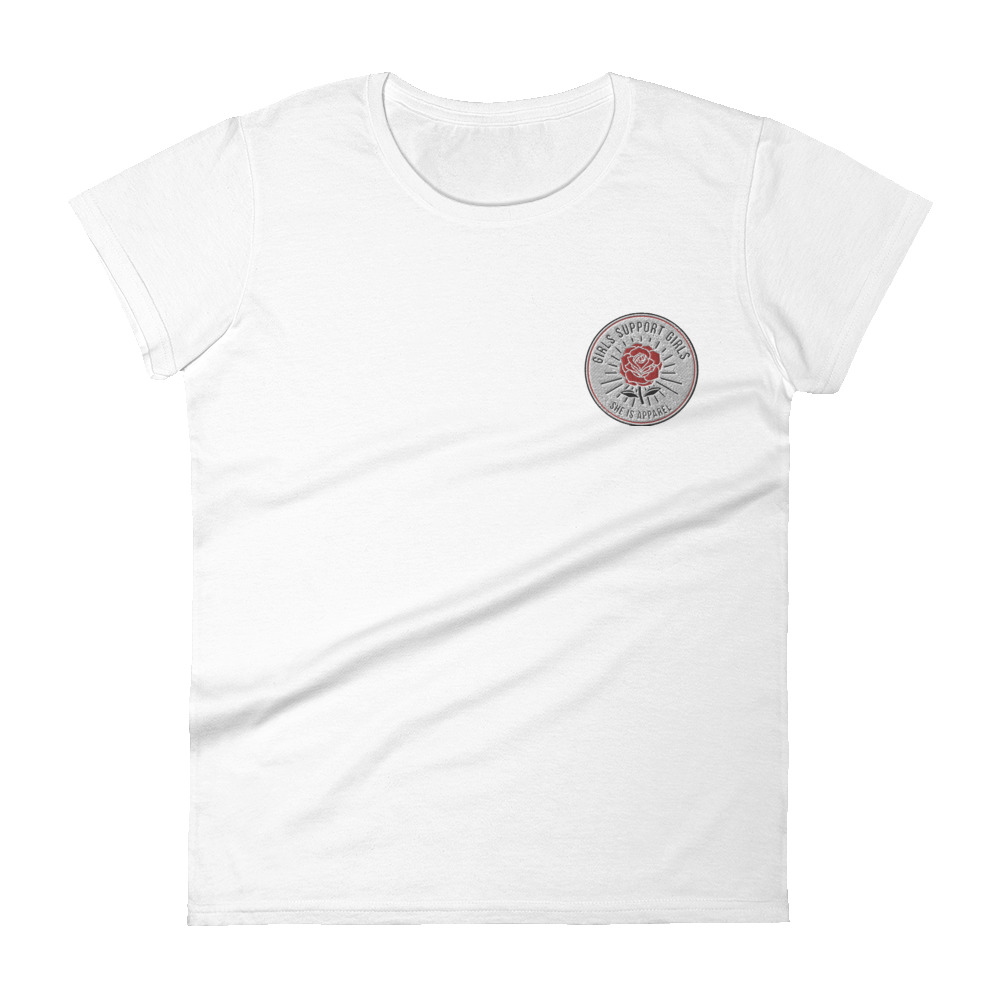 She is Apparel Rose Badge t-shirt