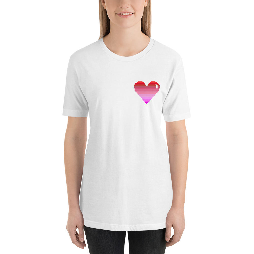 She is Apparel Pixelated Heart T-Shirt