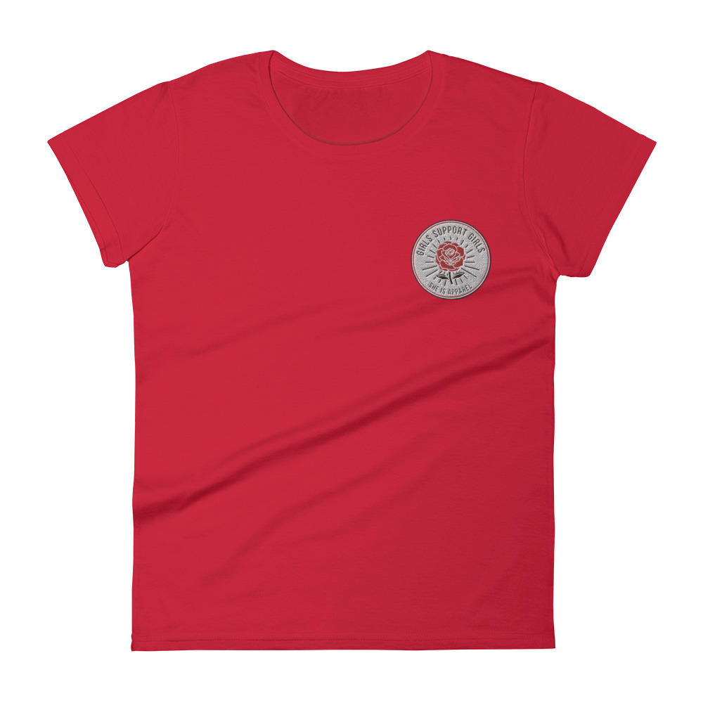 She is Apparel Rose Badge t-shirt