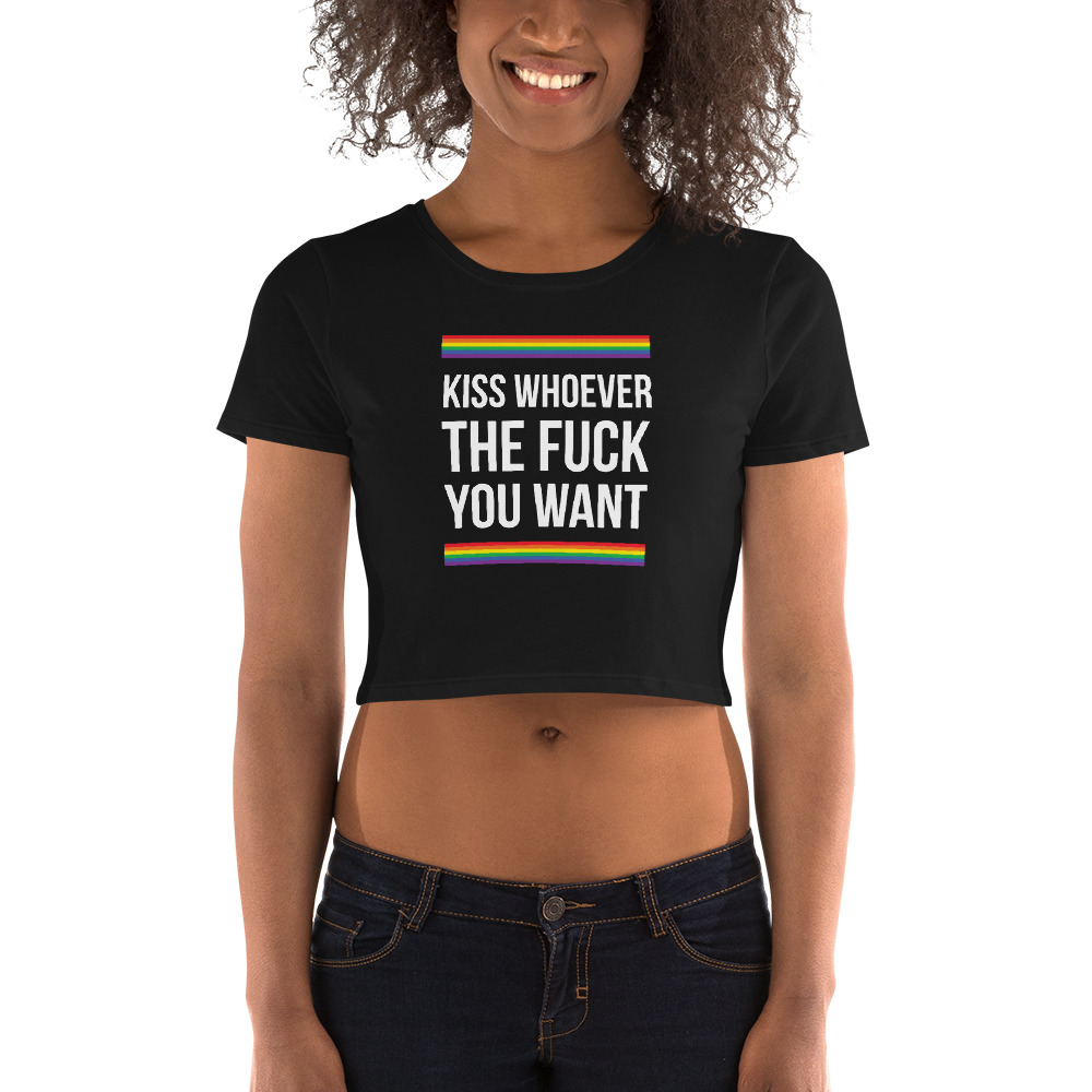 she is apparel Kiss Whoever the F*ck you want crop top