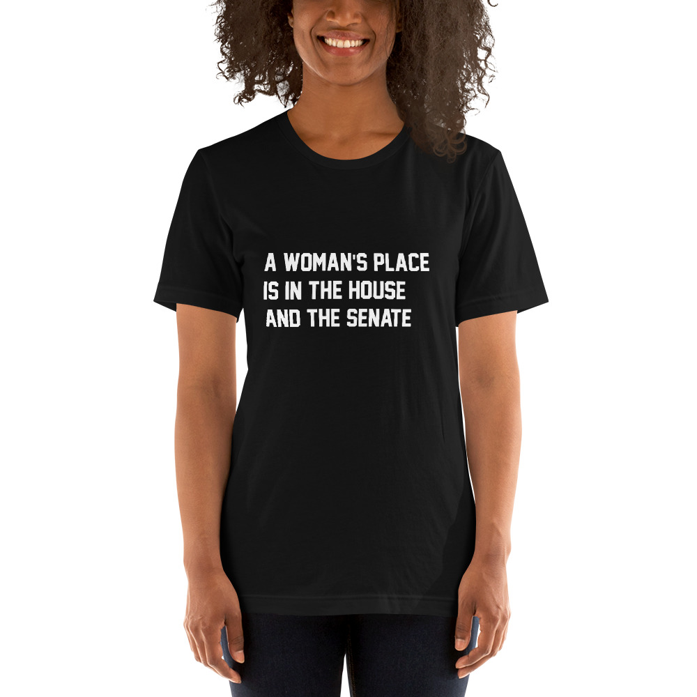She is apparel A woman's place T-Shirt