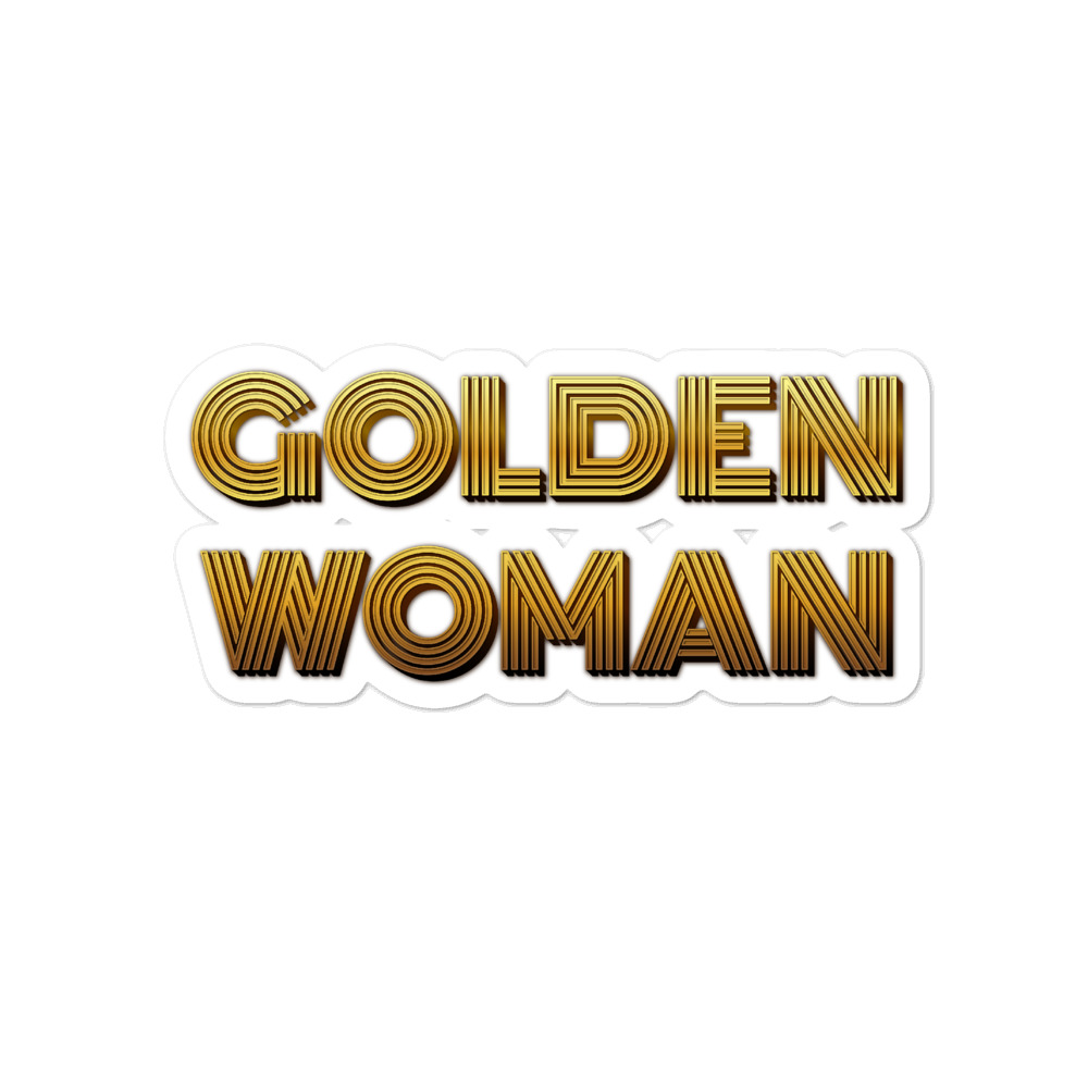 She is apparel Golden Woman sticker