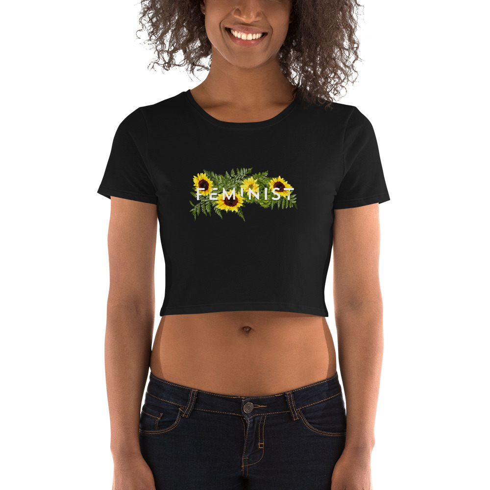 she is apparel Sunflowers crop top