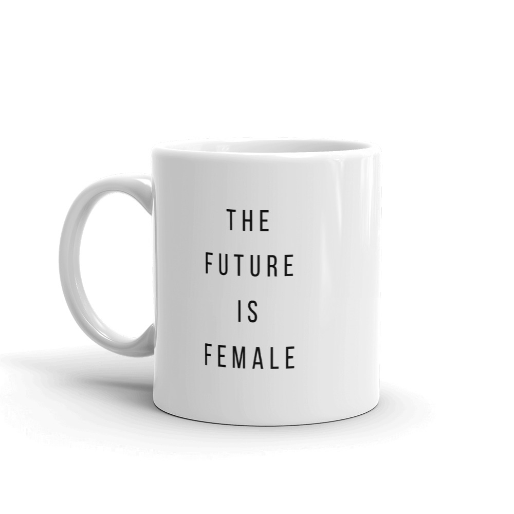 she is apparel The future is female mug
