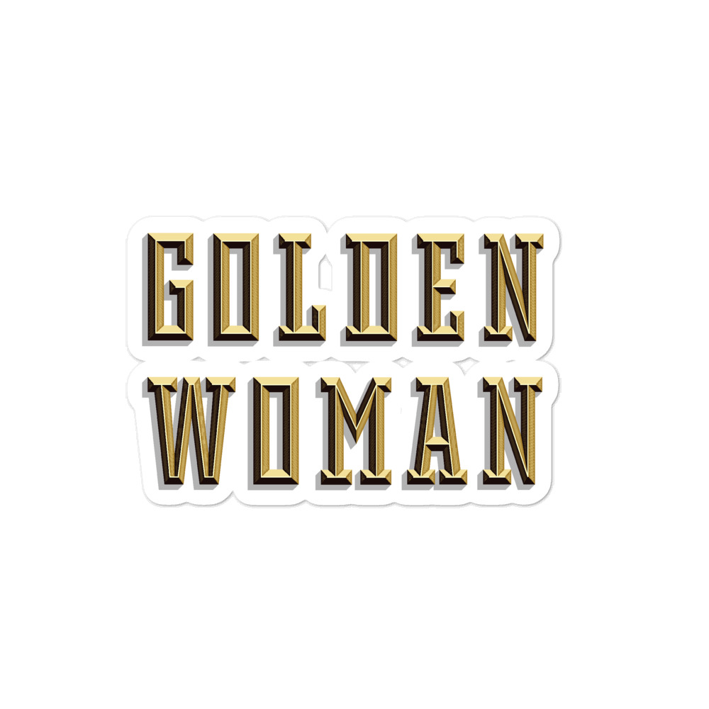 She is apparel Golden Woman Sticker