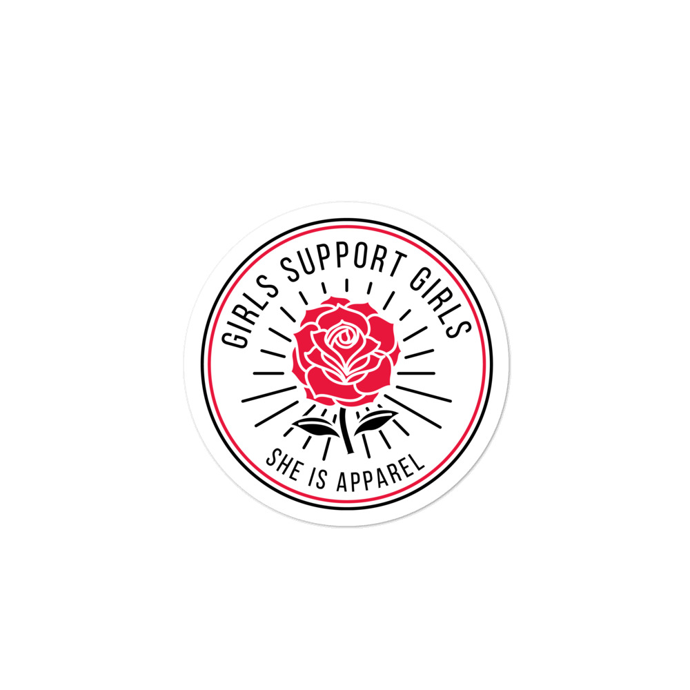 She is Apparel Rose Badge sticker