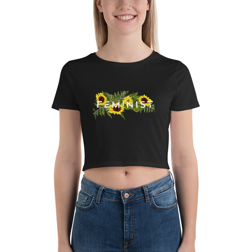 she is apparel Sunflowers crop top