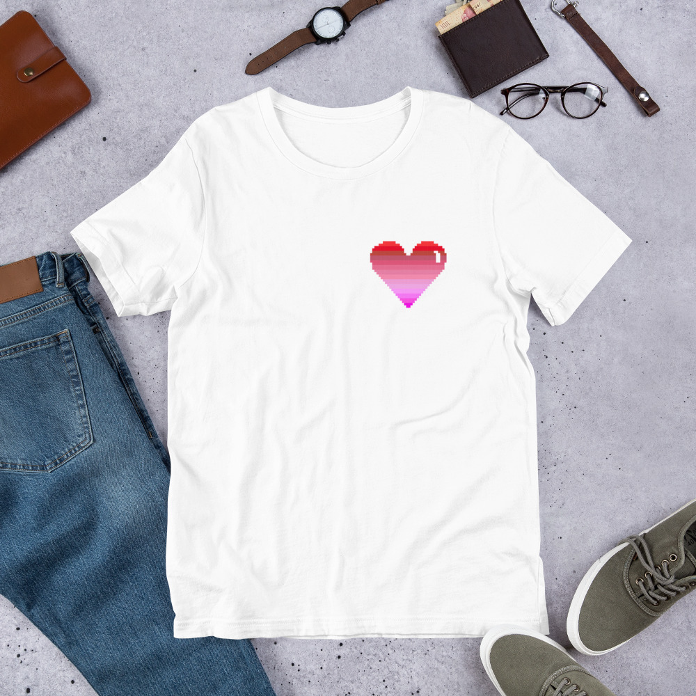 She is Apparel Pixelated Heart T-Shirt