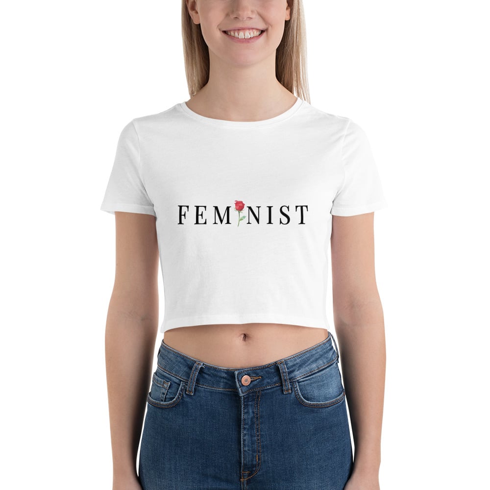 She is Apparel Feminist Rose Crop Top