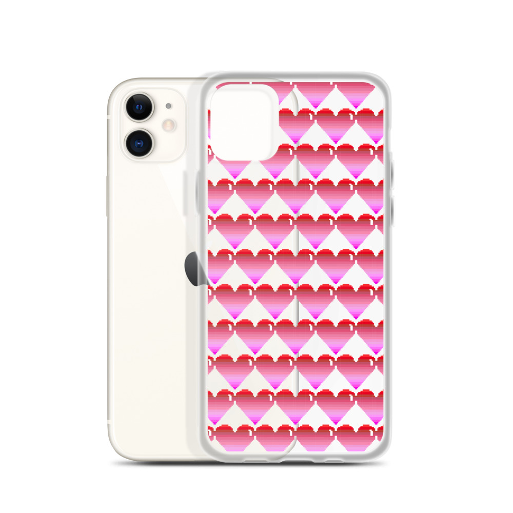 She is Apparel Pixelated Heart Iphone Case