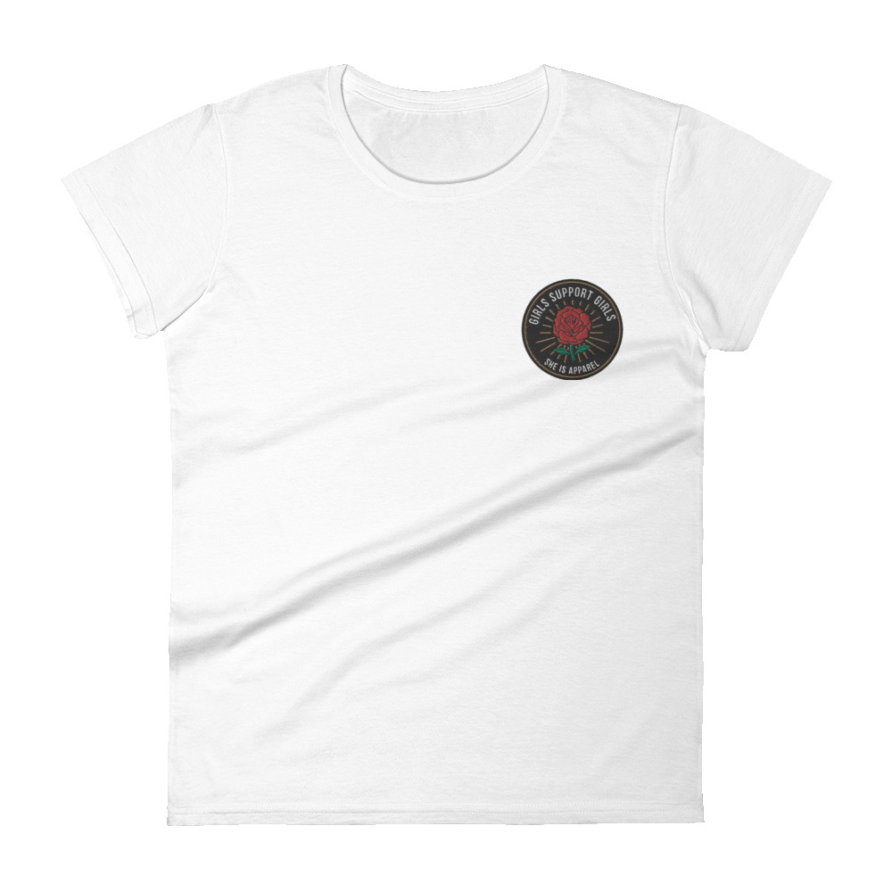 She is Apparel Rose Badge T-Shirt