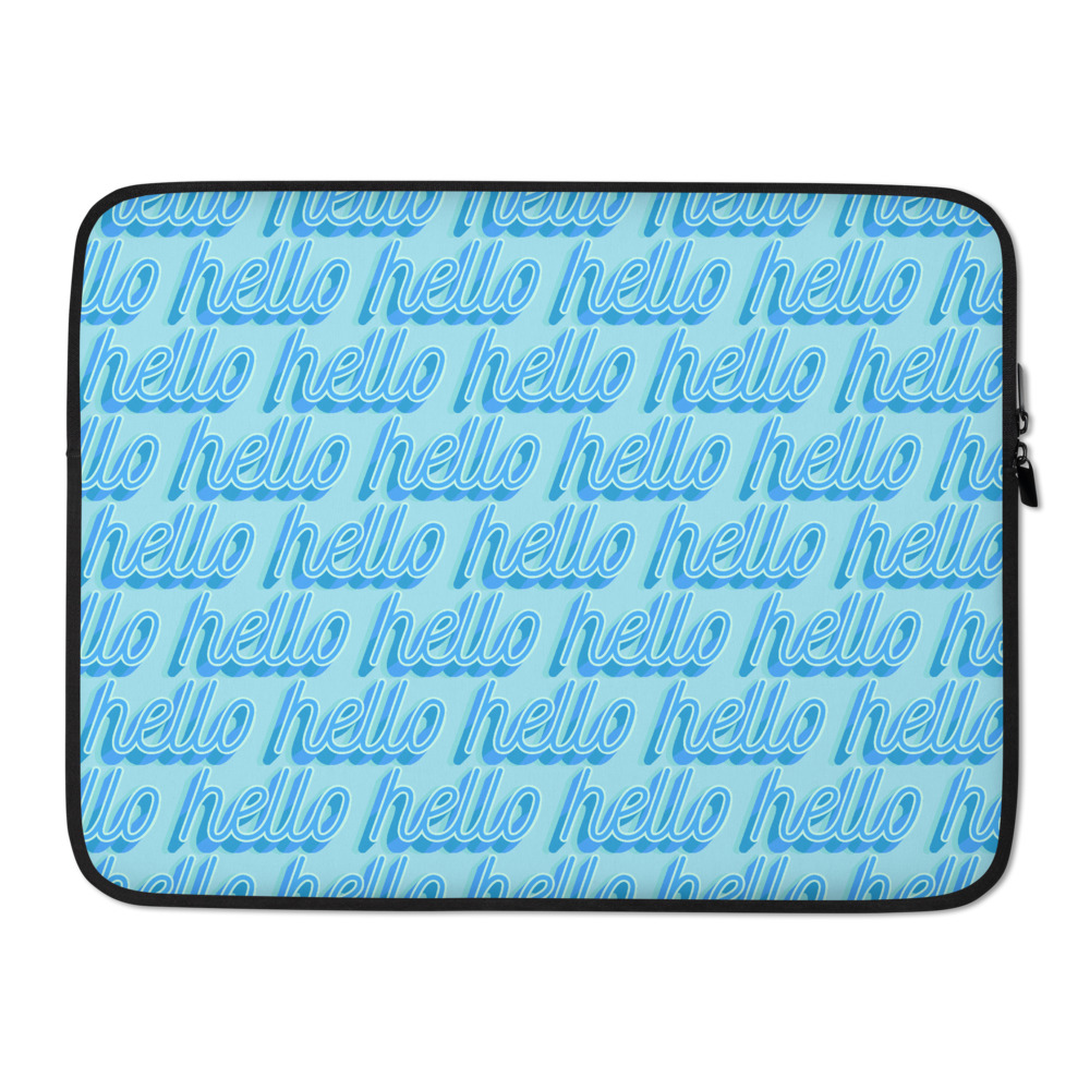 she is apparel Hello laptop sleeve